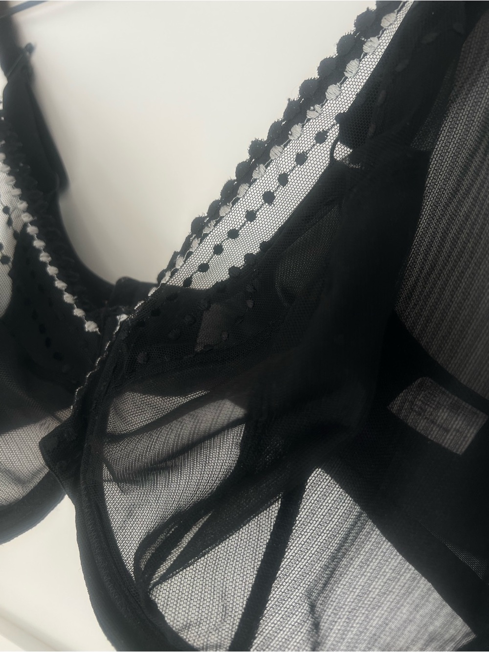Elomi Matilda Underwire Plunge Bra UK 40G / US 40I Black Sheer Mesh - Picture 6 of 13